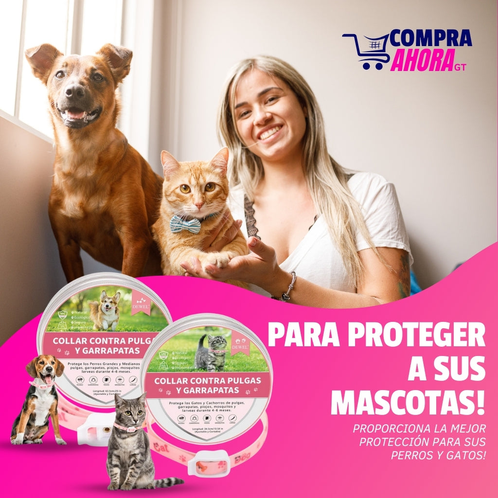 DEWEL™ - COLLAR ANTIPULGAS Y GARRAPATAS PARA PERROS Y GATOS